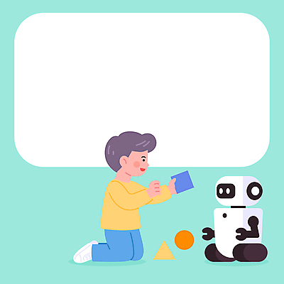 전신 남자 어린이 일러스트 놀이 미래 기술 한명 들기 소년 장난감 로봇 민트색 소년한명만 카피스페이스 AI_인공지능 국내일러스트 AI파일 1 컬러 컨셉 모션 사람 공백 남자한명만 소년만 파일형식 벡터