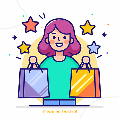 여자 행복 별 일러스트 한명 웃음 들기 상반신 성인 쇼핑 쇼핑백 기쁨 성인여자한명만 플렉스 국내일러스트 AI파일 자연요소 1 감정 가방 모션 표정 사람 신조어 여자한명만 성인여자만 파일형식 벡터