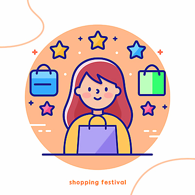여자 행복 별 일러스트 한명 웃음 상반신 성인 쇼핑 쇼핑백 기쁨 성인여자한명만 플렉스 국내일러스트 AI파일 자연요소 1 감정 가방 표정 사람 신조어 여자한명만 성인여자만 파일형식 벡터
