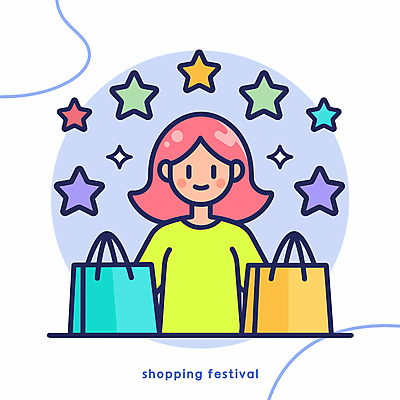 여자 행복 별 일러스트 한명 웃음 상반신 성인 쇼핑 쇼핑백 기쁨 성인여자한명만 플렉스 국내일러스트 AI파일 자연요소 1 감정 가방 표정 사람 신조어 여자한명만 성인여자만 파일형식 벡터