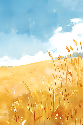 JPG 구름 일러스트 자연 하늘 사람없음 수확 추수 가을 시골 밀밭 풍요 국내일러스트 AI일러스트 AI콘텐츠 자연요소 계절 컨셉 밭 농업 밀 생태계 파일형식