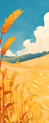 JPG 구름 일러스트 자연 하늘 사람없음 수확 추수 가을 시골 밀 밀밭 풍요 국내일러스트 AI일러스트 AI콘텐츠 자연요소 계절 컨셉 밭 농업 곡류 생태계 파일형식