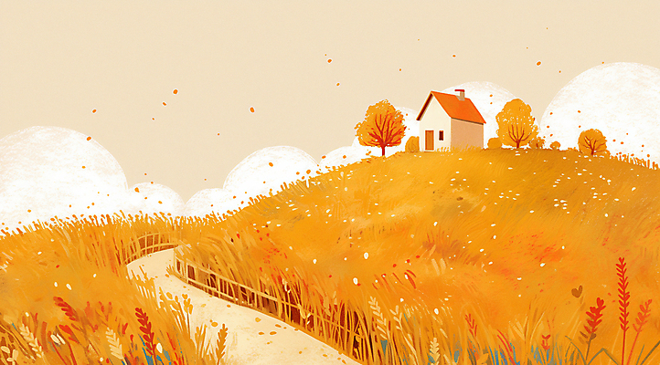 JPG 나무 구름 길 단풍 일러스트 자연 하늘 주택 풍경 초원 사람없음 가을풍경 주황색 가을 언덕 국내일러스트 AI일러스트 AI콘텐츠 자연요소 식물 계절 컬러 잎 건물 생태계 파일형식 가을_계절