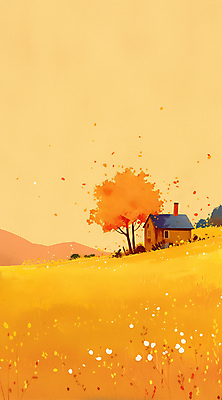 JPG 나무 길 단풍 일러스트 자연 하늘 주택 풍경 초원 사람없음 가을풍경 주황색 가을 언덕 시골길 국내일러스트 AI일러스트 AI콘텐츠 식물 계절 컬러 잎 건물 생태계 파일형식 가을_계절