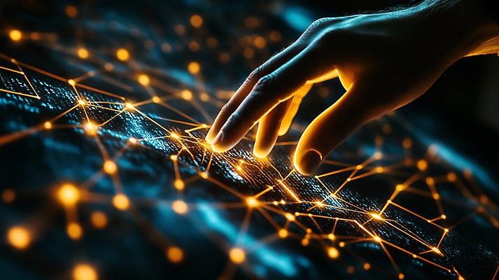 JPG 편집이미지 손 기술 손짓 신체부위 빛 디지털 주황색 어둠 터치 정보 네트워크 연결 시스템 인터페이스 가상현실 빅데이터 편집실사 AI컴퓨터그래픽 AI콘텐츠 컬러 모션 사람 CG 파일형식 4차산업