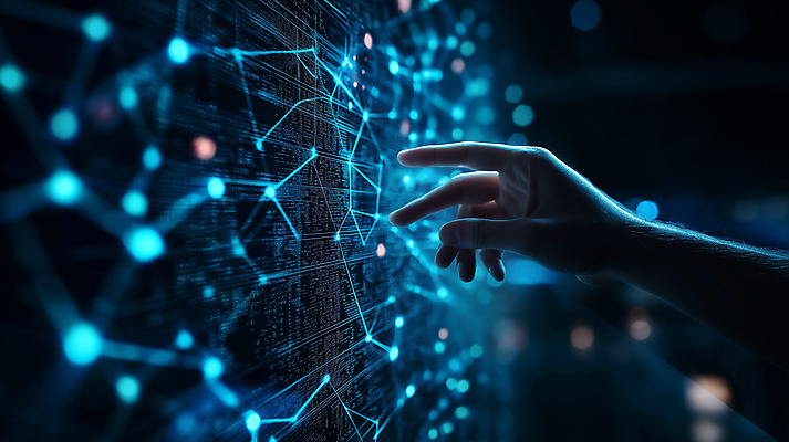 JPG 편집이미지 손 기술 손짓 신체부위 파란색 빛 디지털 어둠 터치 정보 네트워크 연결 보케 시스템 인터페이스 가상현실 빅데이터 편집실사 AI컴퓨터그래픽 AI콘텐츠 컬러 모션 사람 CG 파일형식 4차산업