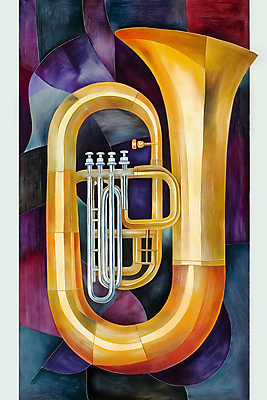 JPG 예술 음악 일러스트 추상 미술 사람없음 컬러풀 클래식 금관악기 작품 색채 창작 디지털아트 국내일러스트 AI일러스트 AI콘텐츠 컬러 컨셉 무늬 문화예술 관악기 파일형식