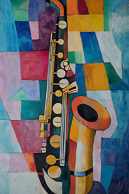 JPG 예술 음악 일러스트 추상 미술 사람없음 컬러풀 화려 클래식 색소폰 질감 작품 색채 창작 디지털아트 국내일러스트 AI일러스트 AI콘텐츠 컬러 컨셉 무늬 문화예술 목관악기 파일형식