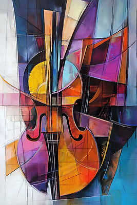 JPG 예술 음악 일러스트 추상 미술 사람없음 컬러풀 화려 클래식 바이올린 작품 색채 창작 디지털아트 국내일러스트 AI일러스트 AI콘텐츠 컬러 컨셉 무늬 현악기 문화예술 파일형식
