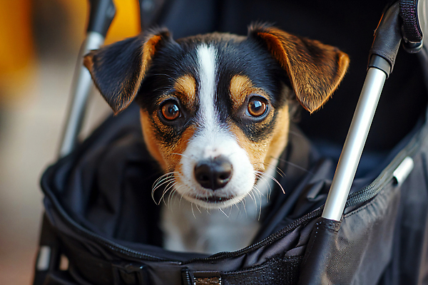 JPG 편집이미지 반려견 사람없음 야외 산책 강아지 디지털합성 유모차 개모차 편집실사 AI포토 AI콘텐츠 휴식 반려동물 아기용품 개 CG 애견용품 파일형식