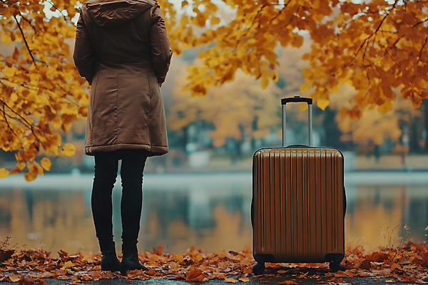 JPG 편집이미지 여자 호수 여유 여행 단풍 가방 단풍나무 휴식 한명 성인 야외 뒷모습 캐리어 하반신 가을 디지털합성 가을여행 성인여자한명만 편집실사 AI인물포토 AI콘텐츠 나무 1 잡화 계절 감정 뷰포인트 컨셉 잎 사람 여행가방 CG 여자한명만 성인여자만 파일형식 가을_계절 AI포토