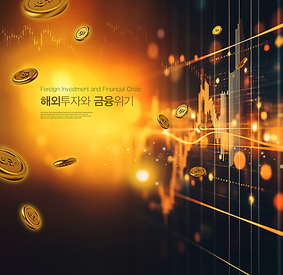PSD 편집이미지 산업 그래프 사람없음 금융 경제 달러 동전 주황색 정보 황금 투자 위기 주식표 이미지편집 컬러 돈 비즈니스 주식 파일형식