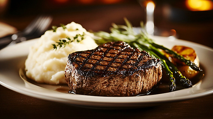 JPG 편집이미지 접시 마늘 육류 스테이크 사람없음 아스파라거스 매시드포테이토 직화구이 코스요리 플레이팅 편집실사 AI포토 AI콘텐츠 식기 채소 식재료 서양음식 요리 상차림 구이 CG 파일형식