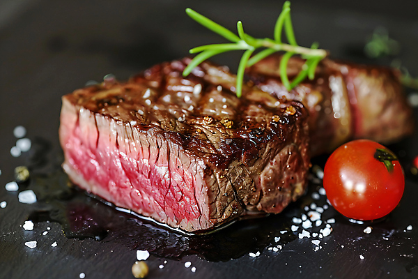 JPG 편집이미지 방울토마토 육류 스테이크 사람없음 소금 로즈메리 직화구이 코스요리 편집실사 AI포토 AI콘텐츠 토마토 식재료 서양음식 요리 구이 허브 CG 파일형식