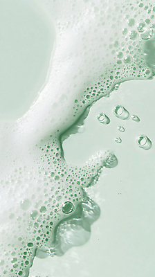 JPG 편집이미지 사람없음 연두색 뷰티 화장품 거품 물방울 에센스 편집실사 AI컴퓨터그래픽 AI콘텐츠 초록색 CG 파일형식