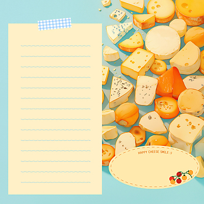 템플릿 하늘색 방울토마토 치즈 사람없음 귀여움 다이어리 메모지 떡메 마스킹테이프 카피스페이스 다꾸 이미지템플릿 AI파일 컨셉 토마토 유제품 파란색 사무용품 공백 테이프 신조어 약어 파일형식 벡터