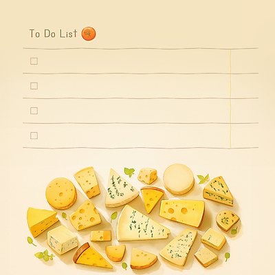 템플릿 토마토 치즈 사람없음 노란색 귀여움 다이어리 메모지 떡메 체크리스트 카피스페이스 다꾸 이미지템플릿 AI파일 컬러 컨셉 채소 유제품 사무용품 공백 신조어 약어 파일형식 벡터