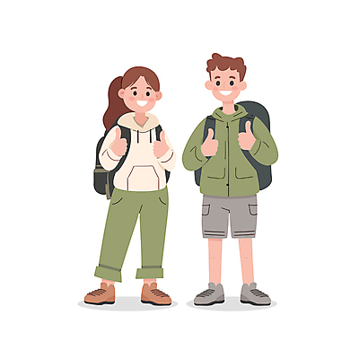 전신 커플 여자 남자 데이트 일러스트 배낭 건강 웃음 성인 두명 초록색 귀여움 등산 캠핑 하이킹 등산용품 따봉 성인만 국내일러스트 AI파일 컬러 컨셉 가방 관계 레저 표정 사람 트래킹 최고 레포츠용품 파일형식 벡터