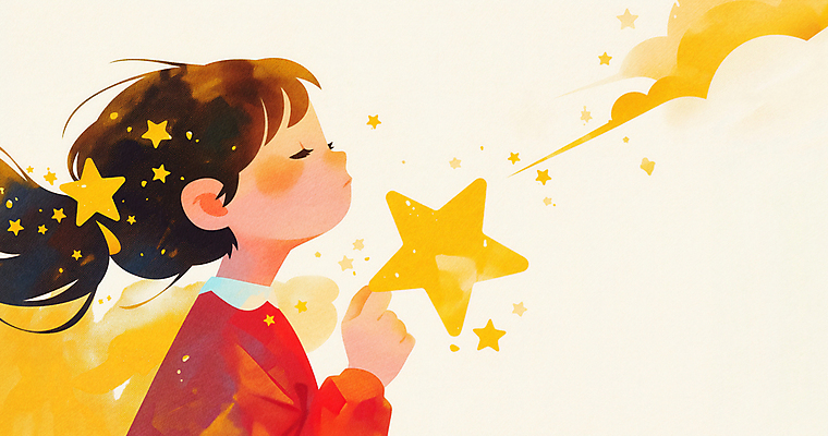 PSD 여자 별 어린이 일러스트 상상 동화 한명 미소 소녀 빛 판타지 노란색 꿈 소녀한명만 국내일러스트 자연요소 1 컬러 표정 사람 여자한명만 소녀만 파일형식