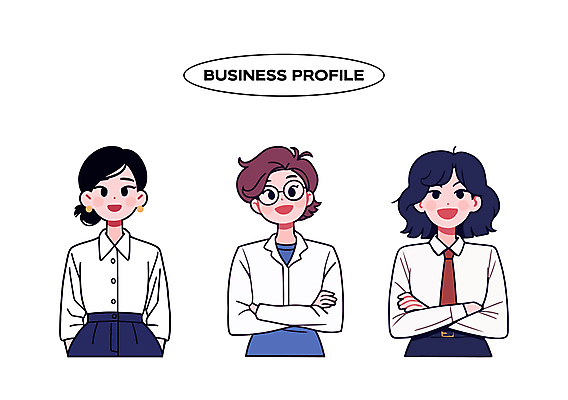 여자 일러스트 비즈니스 협력 웃음 정장 성인 세명 팔짱 다양 전문 프로필 성인여자만 일러캐릭터 AI파일 캐릭터 옷 다수 모션 표정 사람 여자만 성인만 파일형식 벡터
