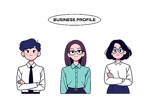 여자 일러스트 비즈니스 협력 웃음 정장 성인 세명 팔짱 다양 전문 프로필 성인여자만 일러캐릭터 AI파일 캐릭터 옷 다수 모션 표정 사람 여자만 성인만 파일형식 벡터