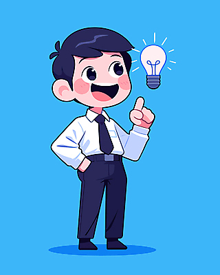 전신 응시 남자 하늘색 생각 일러스트 비즈니스 전구 아이디어 한명 미소 성인 가리킴 직장인 비즈니스맨 주머니손 발견 영감 창의력 성인남자한명만 일러캐릭터 AI파일 직업 캐릭터 1 시선 컨셉 모션 표정 사람 손짓 파란색 남자한명만 성인남자만 파일형식 벡터