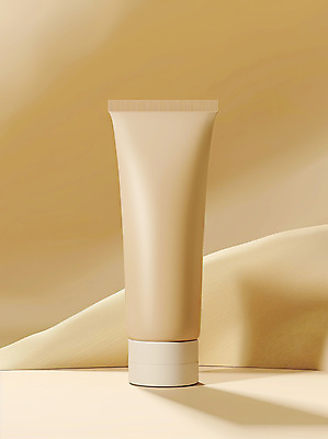JPG 편집이미지 사람없음 뷰티 질감 로션 튜브 스킨케어 베이지색 튜브용기 목업 편집실사 AI포토 AI콘텐츠 컬러 화장품 용기_그릇 CG 파일형식