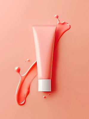 JPG 편집이미지 분홍색 사람없음 뷰티 투명 질감 립밤 튜브 스킨케어 튜브용기 목업 편집실사 AI포토 AI콘텐츠 컬러 화장품 용기_그릇 CG 파일형식