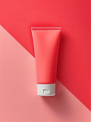 JPG 편집이미지 사람없음 빨간색 뷰티 질감 튜브 스킨케어 튜브용기 목업 편집실사 AI포토 AI콘텐츠 컬러 용기_그릇 CG 파일형식