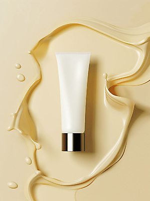 JPG 편집이미지 사람없음 뷰티 질감 로션 튜브 스킨케어 베이지색 튜브용기 파운데이션 목업 편집실사 AI포토 AI콘텐츠 컬러 화장품 용기_그릇 CG 파일형식