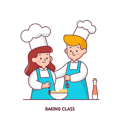 커플 여자 남자 일러스트 요리사모자 미소 상반신 성인 취미 두명 앞치마 반죽 제빵 거품기 제빵사 클래스 성인만 국내일러스트 AI파일 직업 모자_잡화 관계 주방용품 표정 사람 제과제빵 요리사 파일형식 벡터