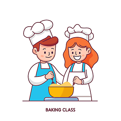 커플 여자 남자 일러스트 요리사모자 미소 상반신 성인 취미 두명 앞치마 반죽 제빵 거품기 제빵사 클래스 성인만 국내일러스트 AI파일 직업 모자_잡화 관계 주방용품 표정 사람 제과제빵 요리사 파일형식 벡터