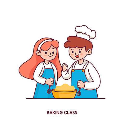 커플 여자 남자 일러스트 요리사모자 미소 상반신 성인 취미 두명 앞치마 반죽 제빵 거품기 제빵사 클래스 성인만 국내일러스트 AI파일 직업 모자_잡화 관계 주방용품 표정 사람 제과제빵 요리사 파일형식 벡터