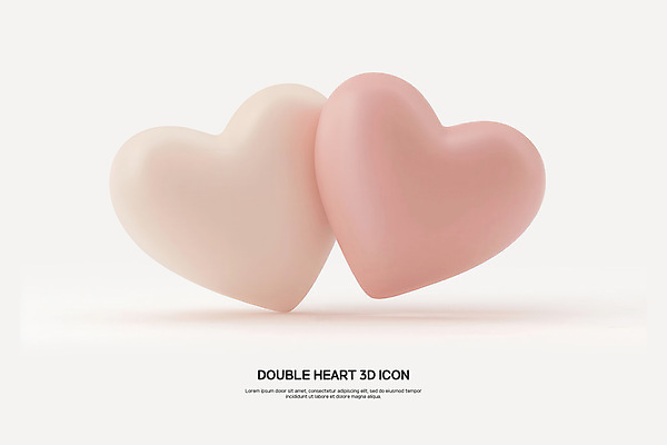 PSD 편집이미지 사랑 사람없음 로맨틱 흰색 하트 심볼 질감 심플 광택 더블 편집3D 모양 감정 컬러 컨셉 3D 파일형식
