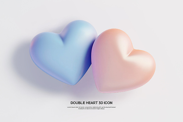 PSD 편집이미지 사랑 사람없음 로맨틱 흰색 하트 심볼 질감 심플 광택 더블 편집3D 모양 감정 컬러 컨셉 3D 파일형식