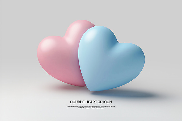 PSD 편집이미지 사랑 사람없음 회색 로맨틱 하트 심볼 질감 심플 광택 더블 편집3D 모양 감정 컬러 컨셉 3D 파일형식