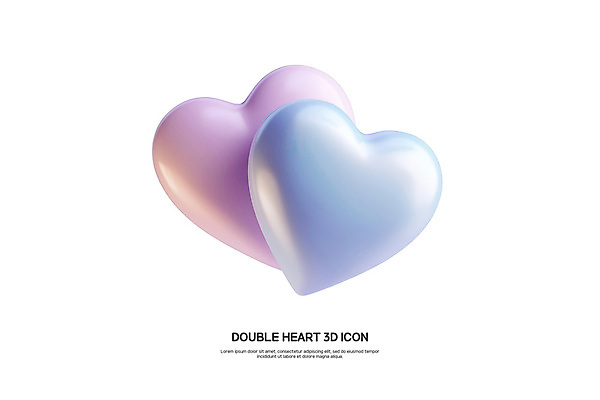 PSD 편집이미지 사랑 사람없음 로맨틱 흰색 하트 심볼 질감 심플 광택 더블 편집3D 모양 감정 컬러 컨셉 3D 파일형식