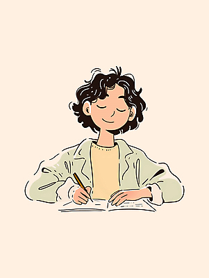 PSD 남자 여유 일러스트 청소년 한명 일상 책 연필 공책 가을 기록 감성 베이지색 십대남자한명만 국내일러스트 1 계절 감정 컬러 컨셉 문구용품 학용품 사람 라이프 필기구 남자한명만 십대남자만 파일형식