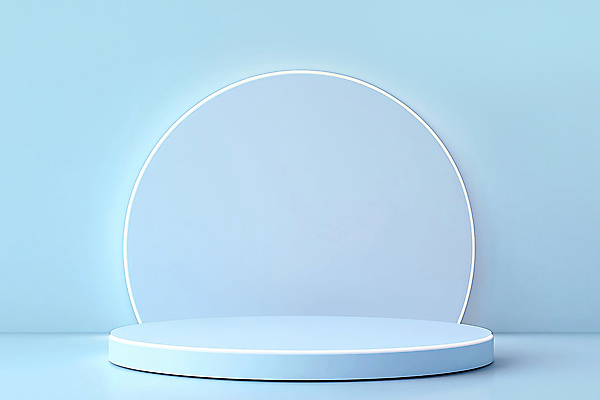 JPG 편집이미지 조명 프레임 사람없음 파란색 원형 단상 포디움 미니멀 편집실사 AI포토 AI콘텐츠 도형 컬러 무대 CG 파일형식