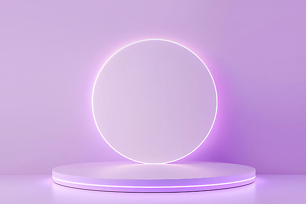 JPG 편집이미지 조명 프레임 사람없음 보라색 원형 단상 포디움 미니멀 편집실사 AI포토 AI콘텐츠 도형 컬러 무대 CG 파일형식