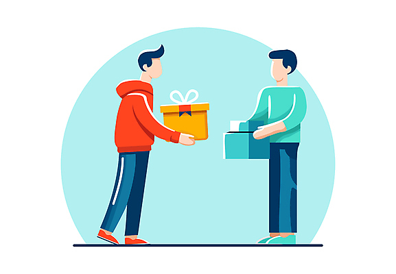 전신 남자 시계 하늘색 일러스트 성인 두명 선물상자 쇼핑 주문 택배상자 성인남자만 당일배송 국내일러스트 AI파일 선물 사람 파란색 상자 배송 택배 남자만 성인만 파일형식 벡터