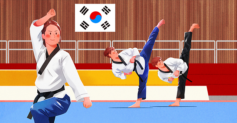 PSD 여자 남자 포즈 올림픽 일러스트 경기 성인 세명 운동 킥 태권도 태권도복 태권도선수 동호회 태권도장 성인만 국내일러스트 스포츠 모션 운동선수 건강 도복 사람 격투기 학원 파일형식