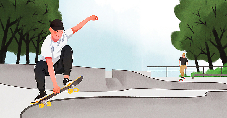 전신 PSD 공원 남자 올림픽 일러스트 경기 성인 두명 운동 잡기 스케이트보드 연습 동호회 성인남자만 국내일러스트 공공시설 스포츠 모션 건강 사람 보드_스포츠 남자만 성인만 파일형식