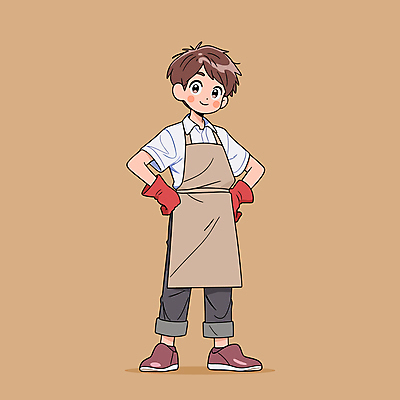 전신 남자 인물캐릭터 장갑 일러스트 직업캐릭터 작업복 한명 미소 청년 성인 앞치마 작업 작업장 만화 베이지색 성인남자한명만 소상공인 일러캐릭터 AI파일 직업 캐릭터 1 잡화 옷 산업 컬러 표정 사람 경제 상인 남자한명만 성인남자만 파일형식 벡터