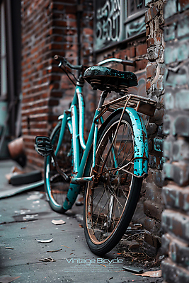 PSD 편집이미지 벽 사람없음 파란색 자전거 빈티지 골목길 복고 이미지편집 편집실사 길 컬러 컨셉 바이크 CG 파일형식
