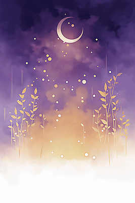 JPG 일러스트 밤하늘 사람없음 판타지 우주 보라색 고요 할로윈 달 신비 별빛 몽환 국내일러스트 AI일러스트 AI콘텐츠 자연요소 별 컬러 컨셉 상상 하늘 빛 야간 파일형식