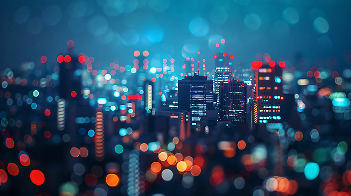 JPG 편집이미지 빌딩 사람없음 빨간색 빛 도시 분위기 야간 보케 편집실사 AI포토 AI콘텐츠 자연요소 컬러 컨셉 건물 CG 파일형식