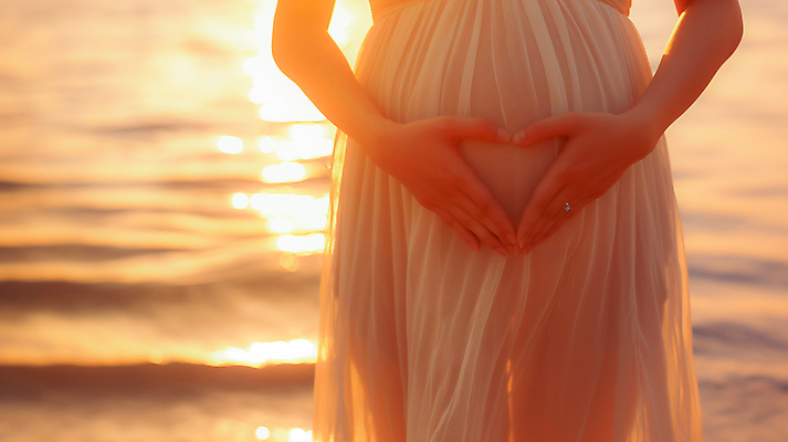 JPG 편집이미지 여자 바다 엄마 한명 사람 성인 노을 임산부 임신 축하 손하트 의료성형뷰티 성인여자한명만 편집실사 AI인물포토 AI콘텐츠 자연요소 1 컨셉 가족 손짓 CG 여자한명만 성인여자만 파일형식 AI포토