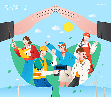 직업 여자 남자 일러스트 들기 여러명 청년 성인 신체부위 청춘 손들기 새싹 파이팅 교사 의사 기술자 보호 9월 승무원 아르바이트 성인만 청년의날 국내일러스트 AI파일 식물 기념일 다수 컨셉 모션 사람 의료진 날짜 파일형식 벡터