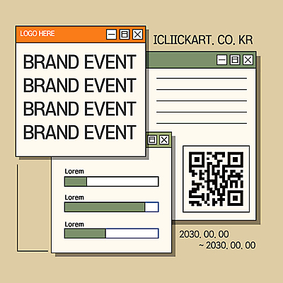 템플릿 배너 그래프 팝업 이벤트 사람없음 메시지 인터넷창 QR코드 베이지색 이미지템플릿 AI파일 컬러 인터넷 파일형식 벡터